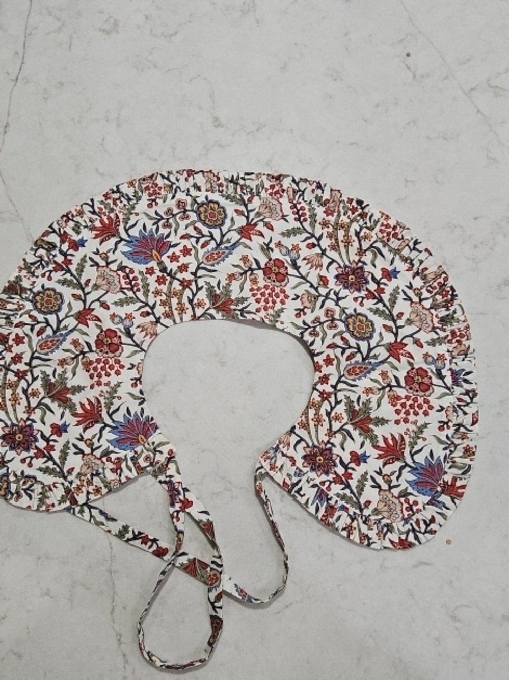Loeffler Randall Floral Ruffle Collar - White, Red, Blue, Green